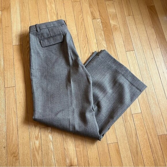 Banana Republic Patterned Pants New Size 14 Wide leg Brown tan - Picture 10 of 11